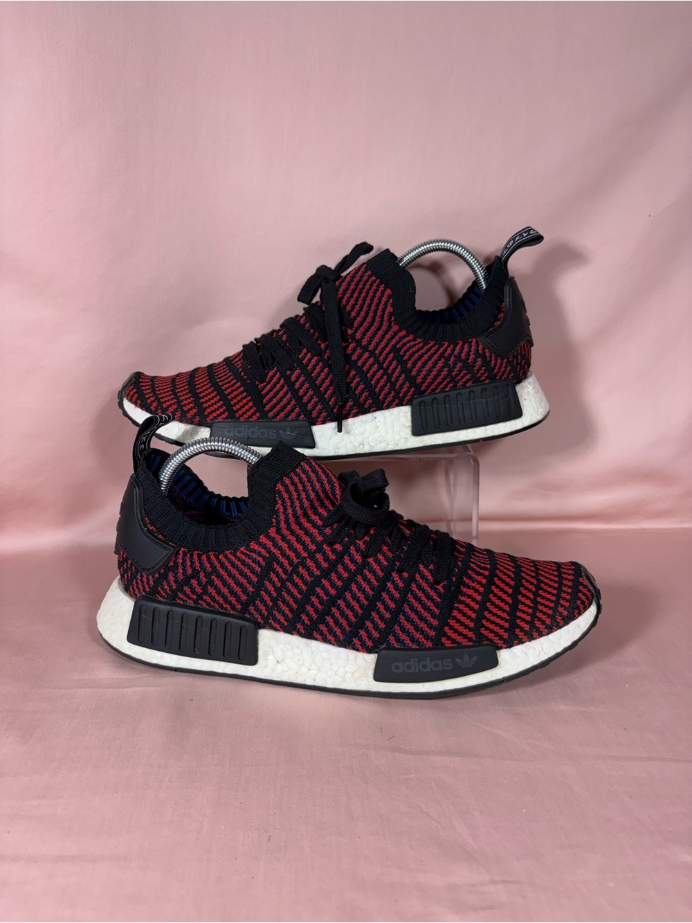 Adidas Men's NMD R1 Primeknit Red/Black/White Sneakers CQ2385 Size 11.5